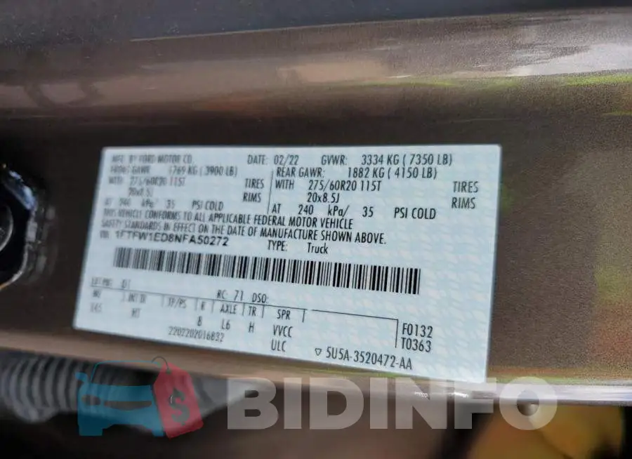 1FTFW1ED8NFA50272 Photo# 12
