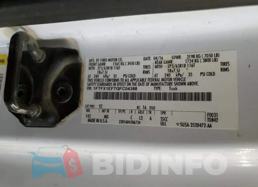 1FTFX1EF7GFC04388 Photo# 12