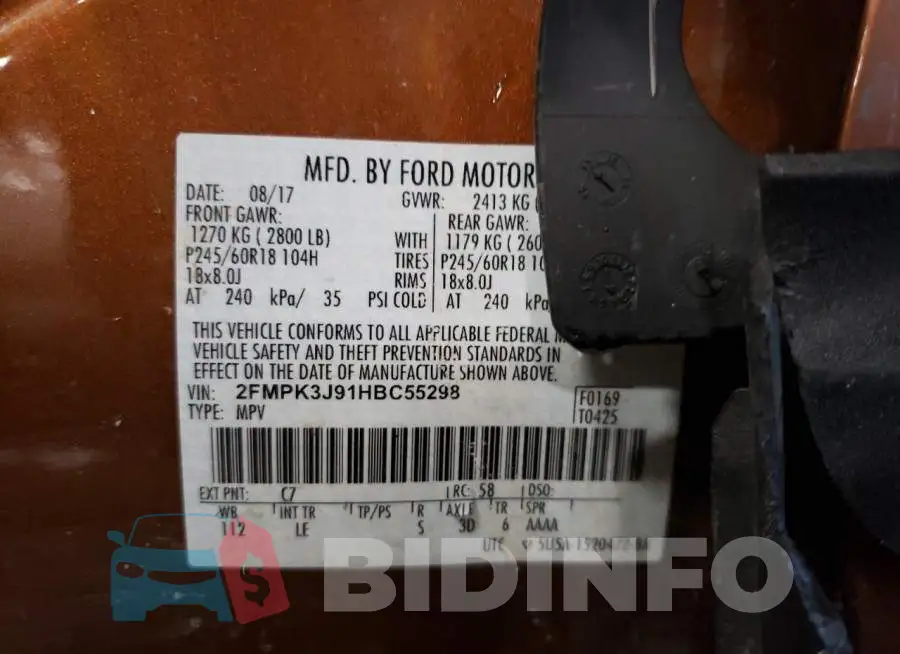 2FMPK3J91HBC55298 Photo# 12