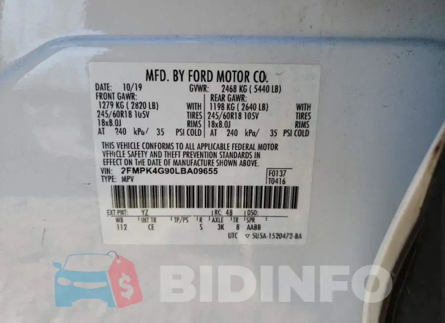 2FMPK4G90LBA09655 Photo# 12