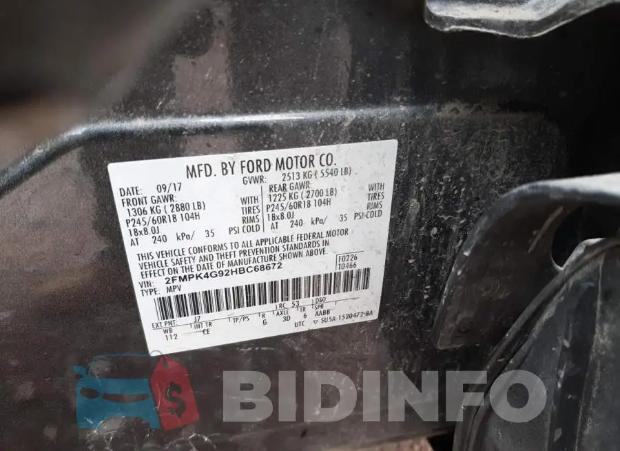 2FMPK4G92HBC68672 Photo# 13