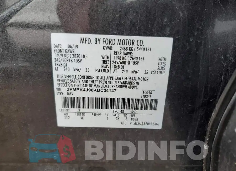 2FMPK4J90KBC34147 Photo# 13