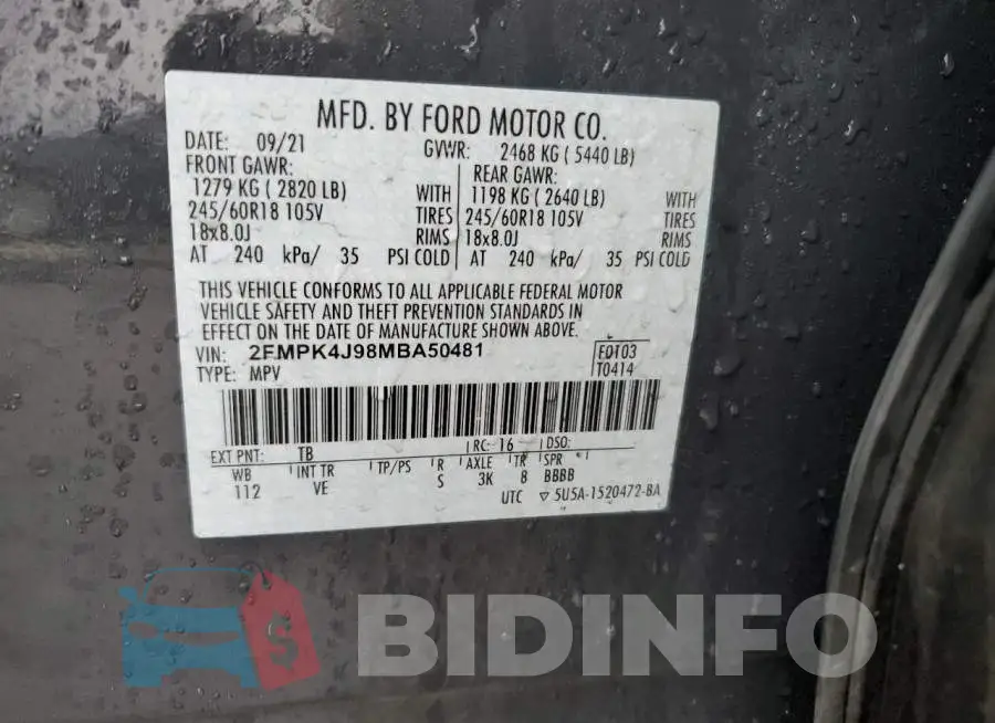 2FMPK4J98MBA50481 Photo# 14