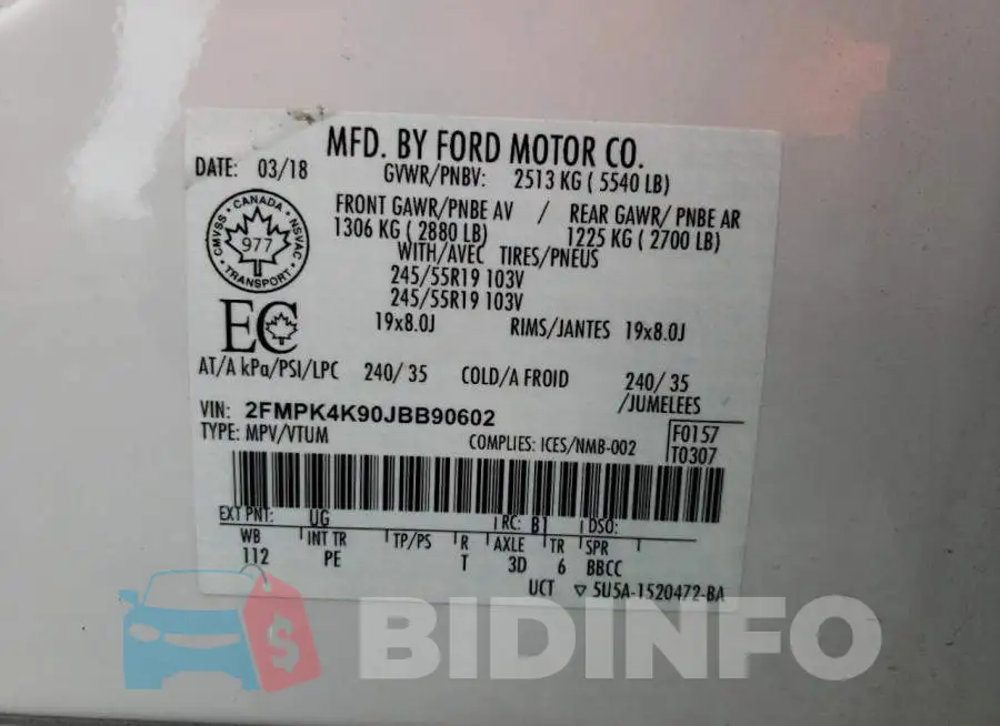 2FMPK4K90JBB90602 Photo# 14