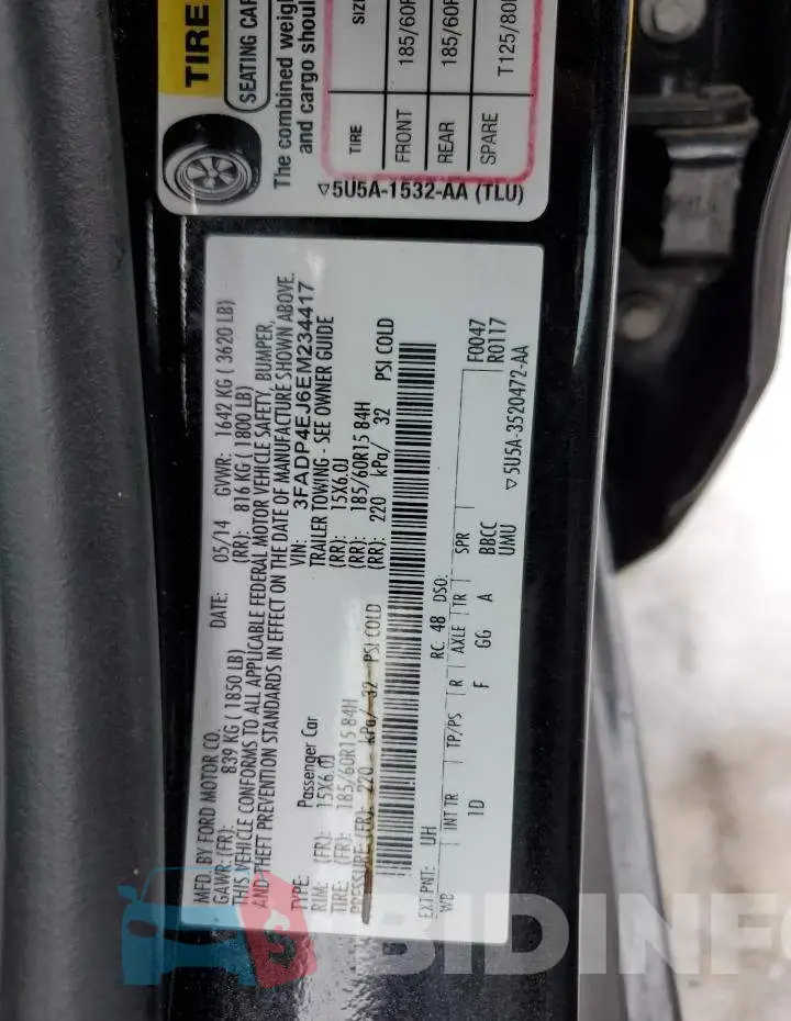 3FADP4EJ6EM234417 Photo# 12