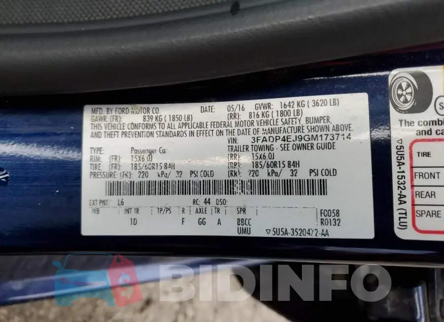 3FADP4EJ9GM173714 Photo# 12