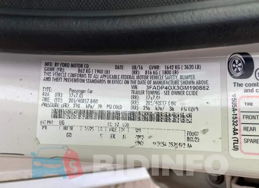 3FADP4GX3GM190882 Photo# 10