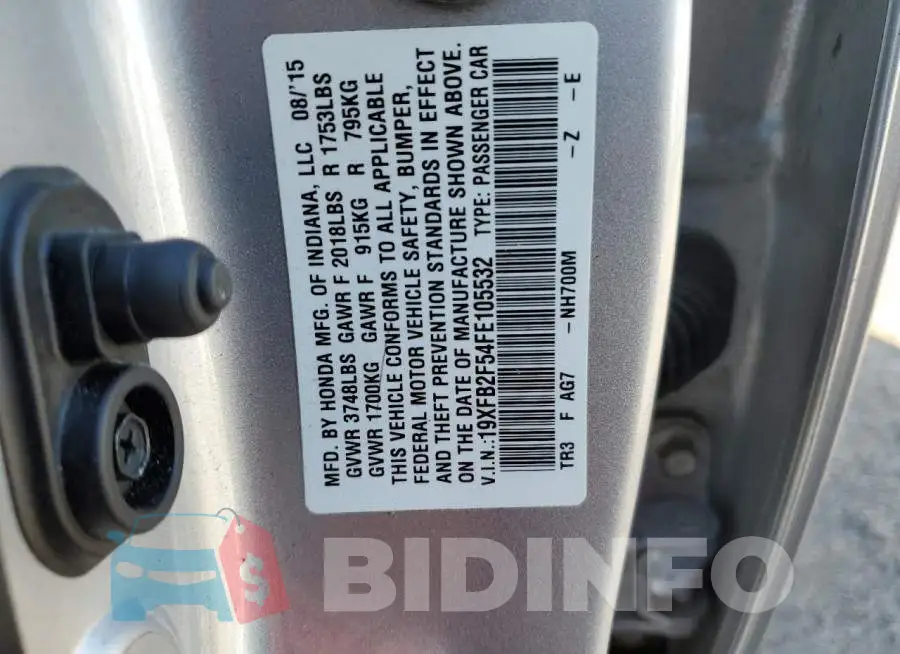 19XFB2F54FE105532 Photo# 13