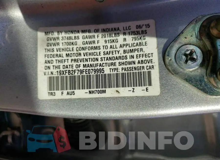 19XFB2F79FE079995 Photo# 12