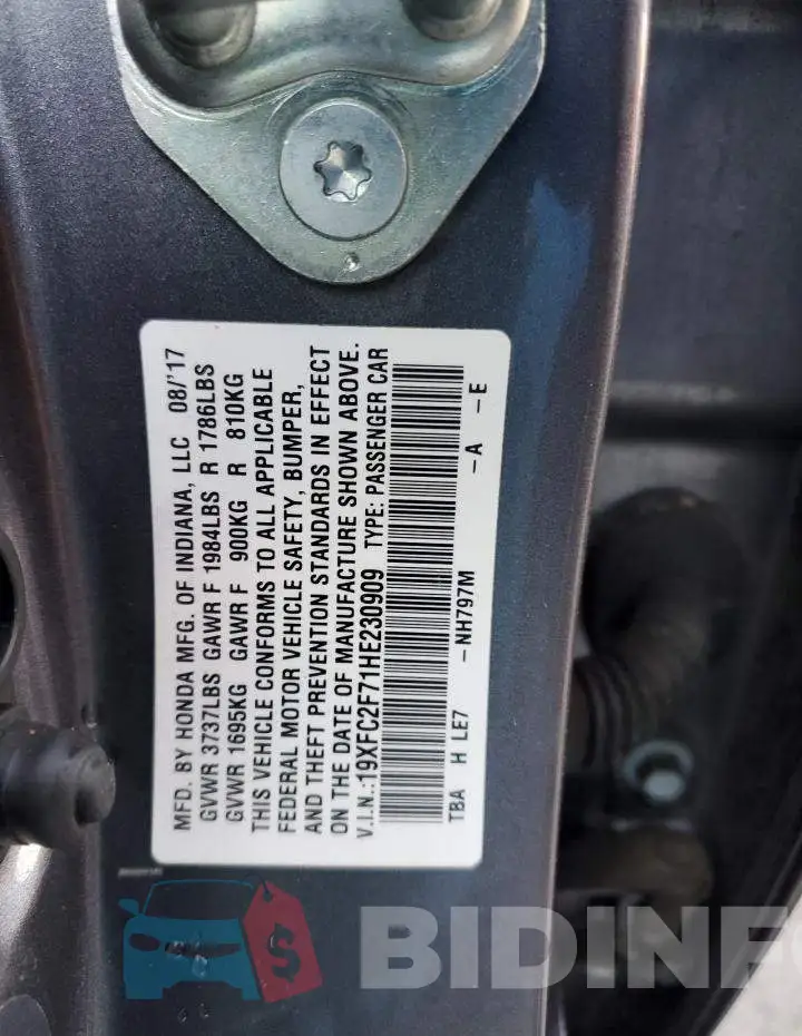 19XFC2F71HE230909 Photo# 12