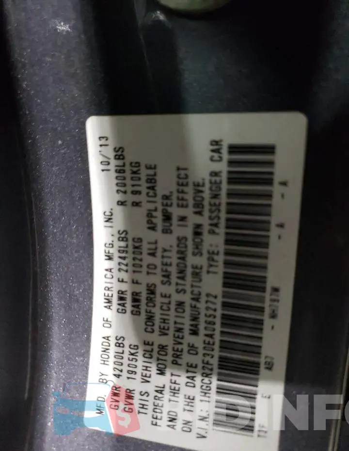 1HGCR2F30EA065272 Photo# 12