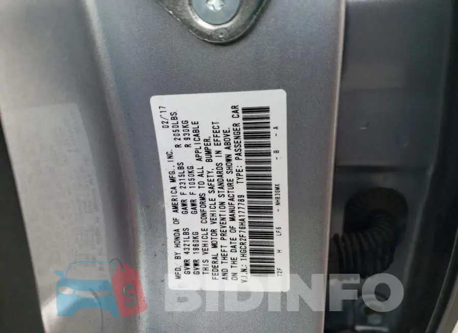 1HGCR2F76HA177789 Photo# 12