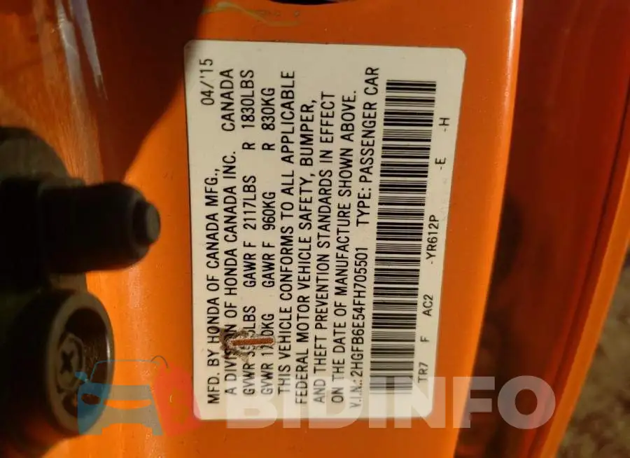 2HGFB6E54FH705501 Photo# 12