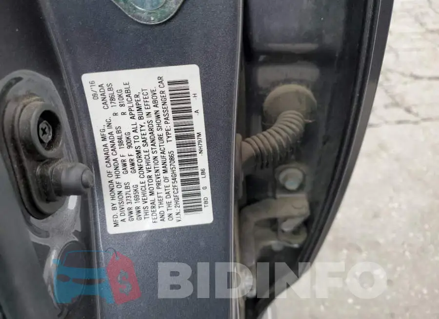2HGFC2F54GH570865 Photo# 12