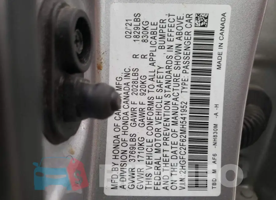 2HGFC2F62MH541952 Photo# 12