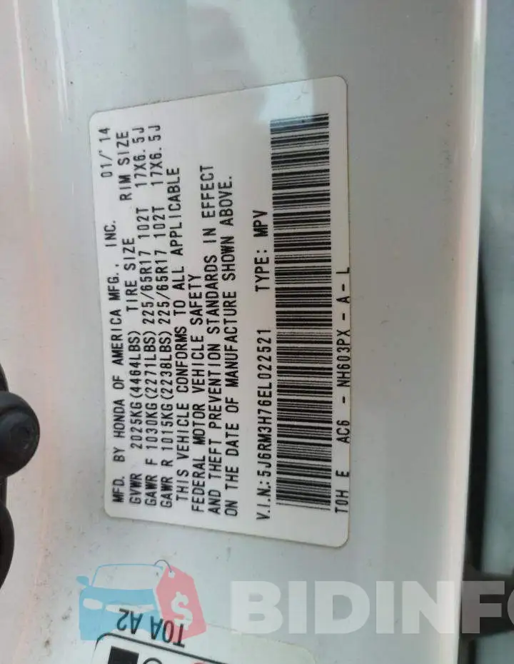 5J6RM3H76EL022521 Photo# 13