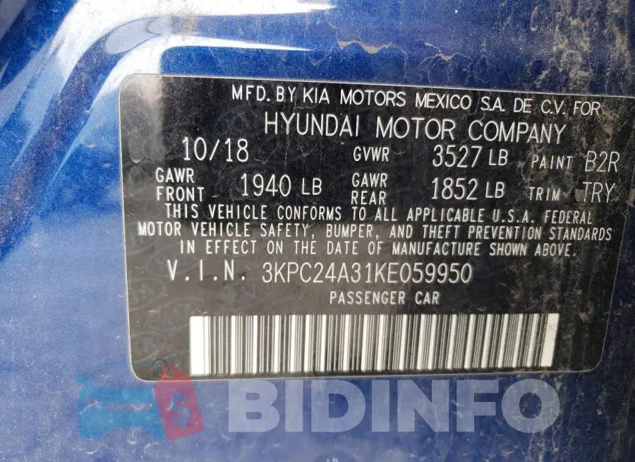 3KPC24A31KE059950 Photo# 13
