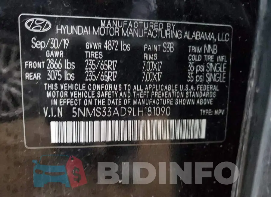5NMS33AD9LH181090 Photo# 14