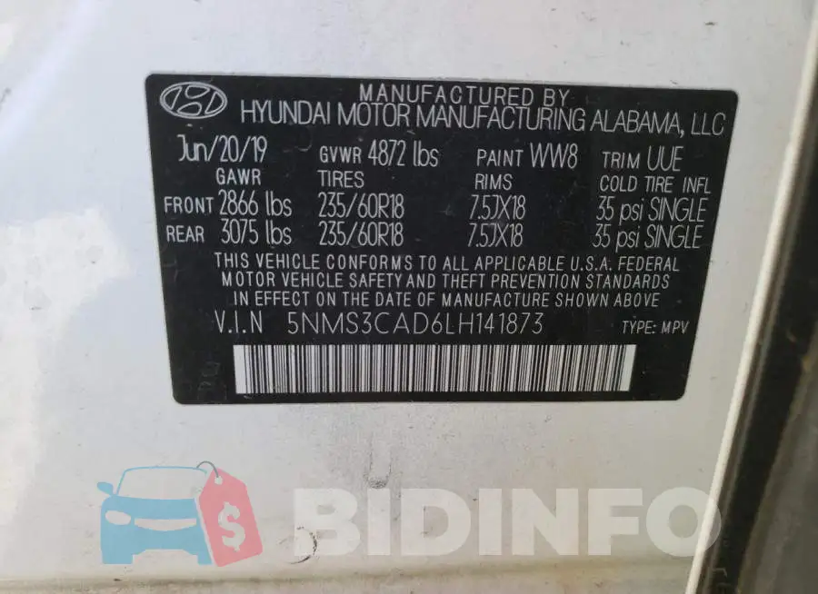 5NMS3CAD6LH141873 Photo# 13
