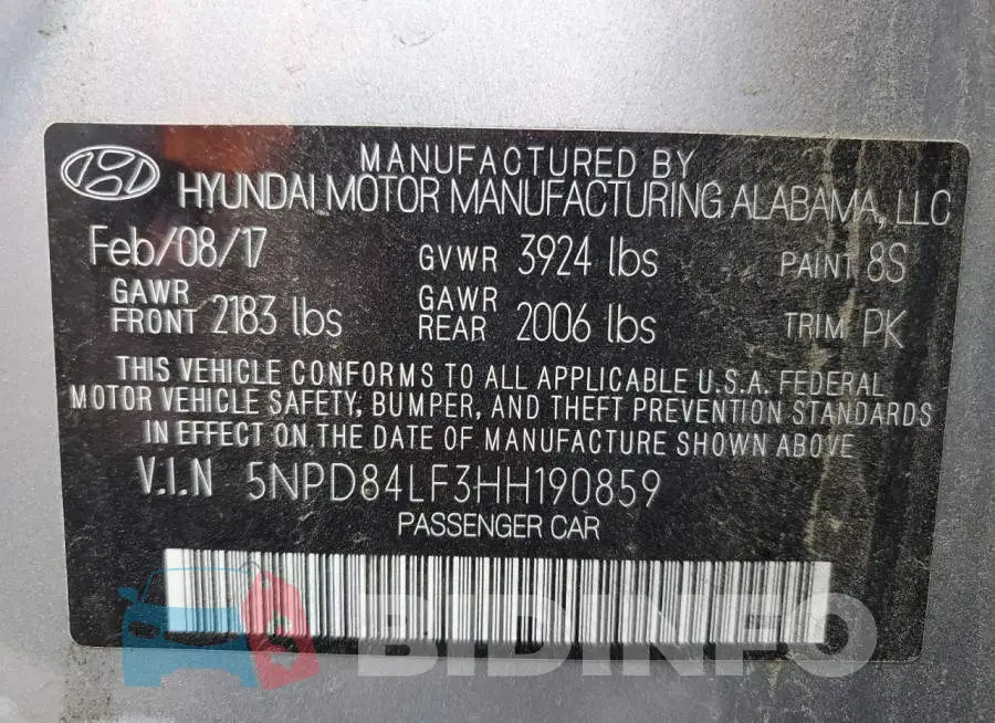 5NPD84LF3HH190859 Photo# 12