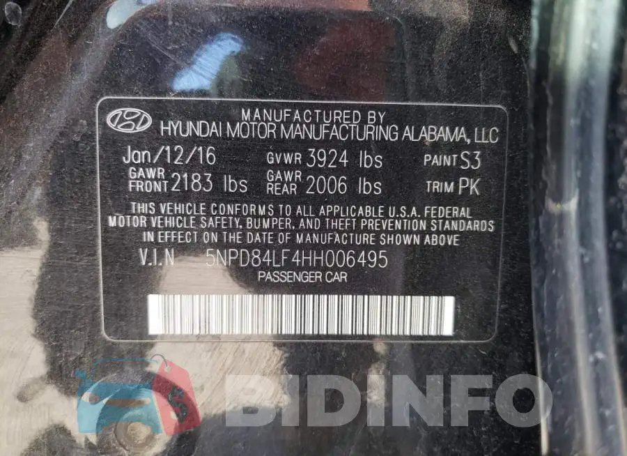 5NPD84LF4HH006495 Photo# 12