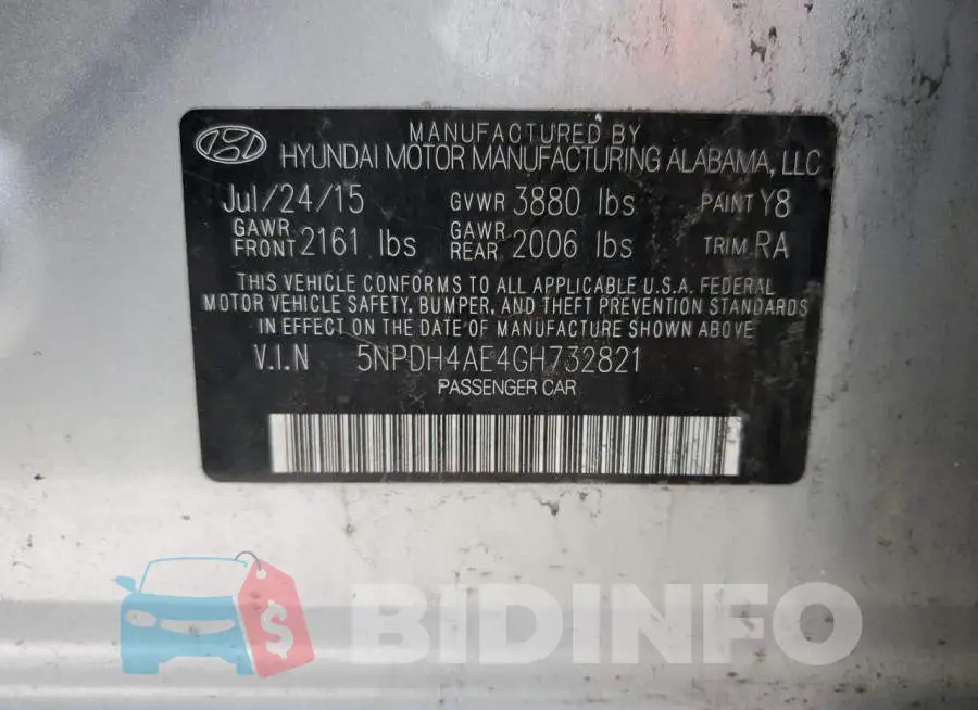 5NPDH4AE4GH732821 Photo# 12