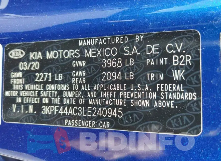 3KPF44AC3LE240945 Photo# 12