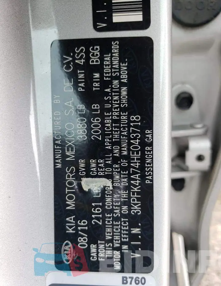 3KPFK4A74HE043718 Photo# 12