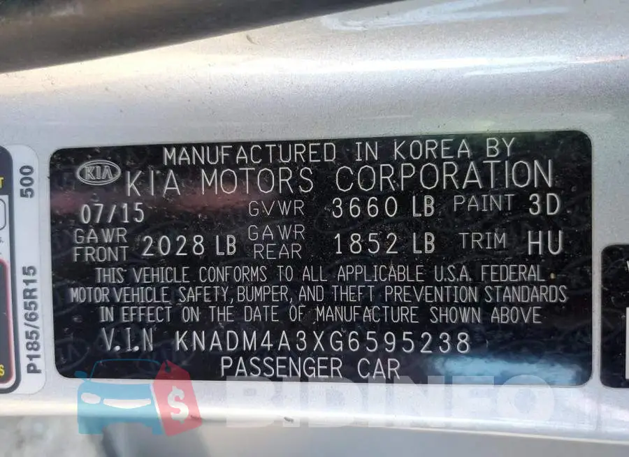 KNADM4A3XG6595238 Photo# 12