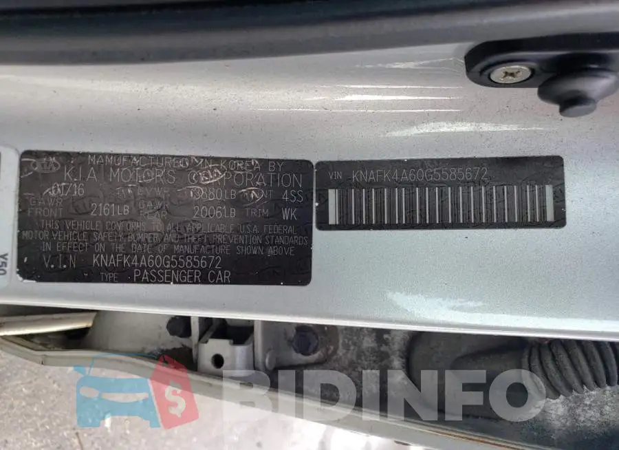 KNAFK4A60G5585672 Photo# 13