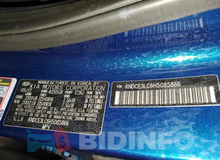 KNDCE3LC6H5085866 Photo# 13