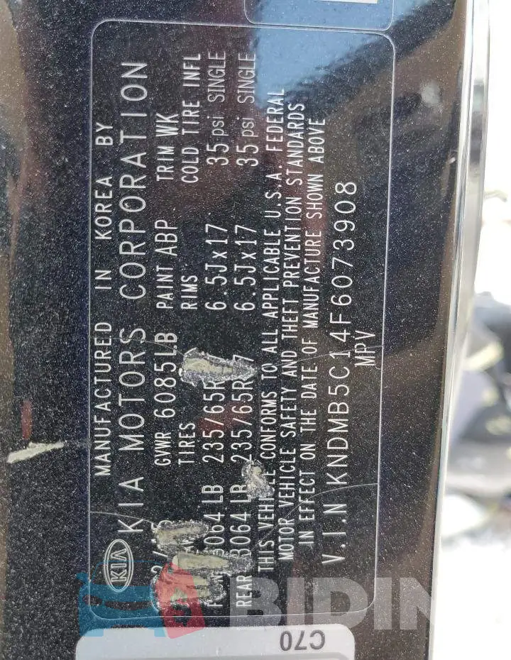 KNDMB5C14F6073908 Photo# 12