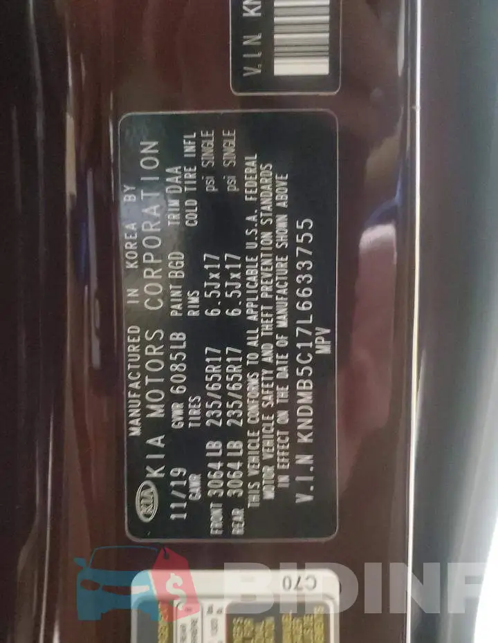 KNDMB5C17L6633755 Photo# 13