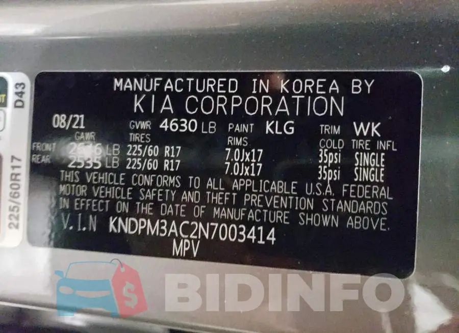 KNDPM3AC2N7003414 Photo# 13