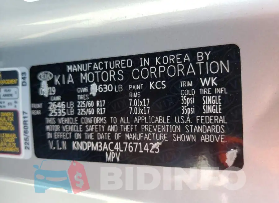 KNDPM3AC4L7671423 Photo# 10