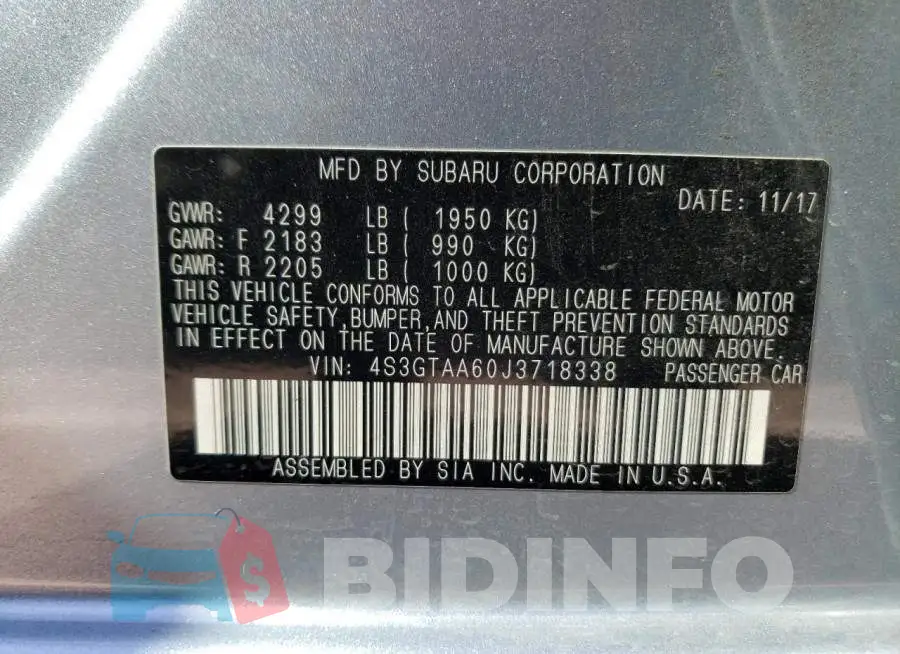 4S3GTAA60J3718338 Photo# 12