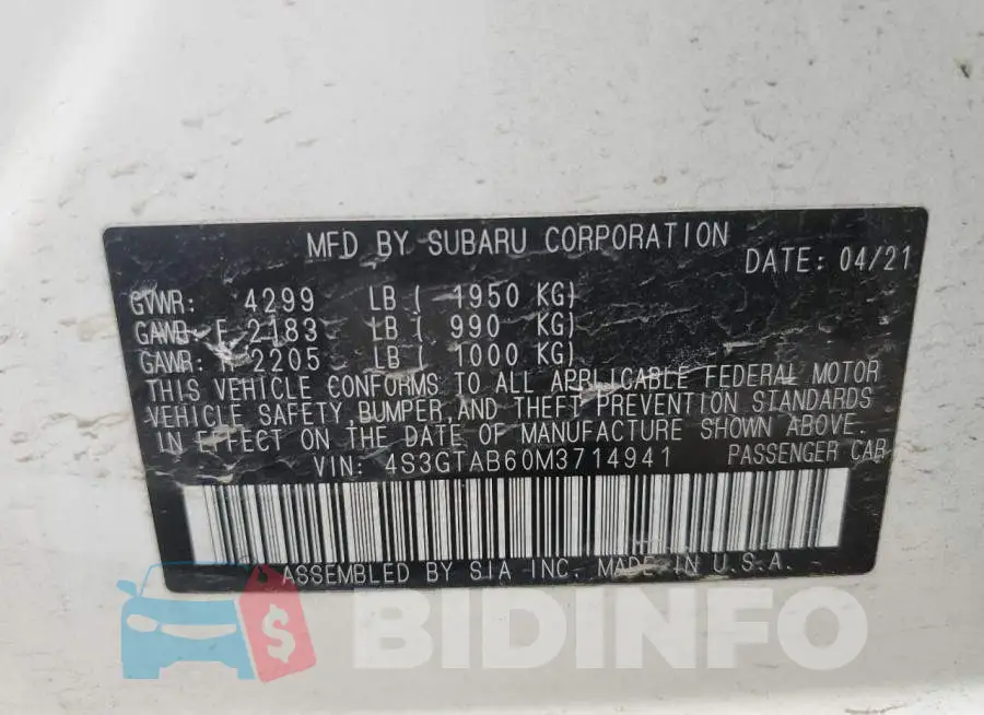 4S3GTAB60M3714941 Photo# 13