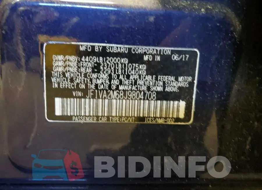 JF1VA2M68J9804708 Photo# 12