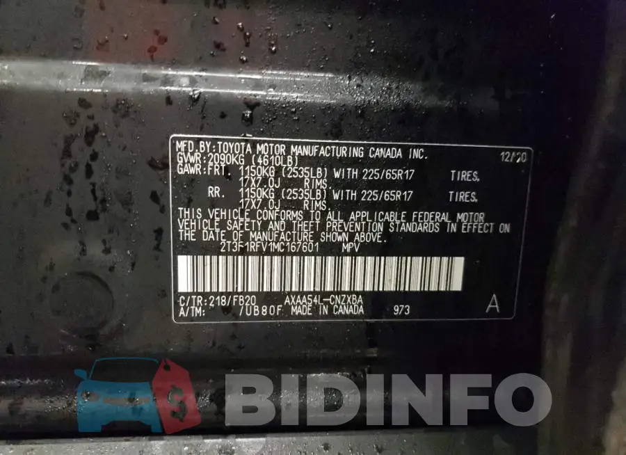 2T3F1RFV1MC167601 Photo# 13