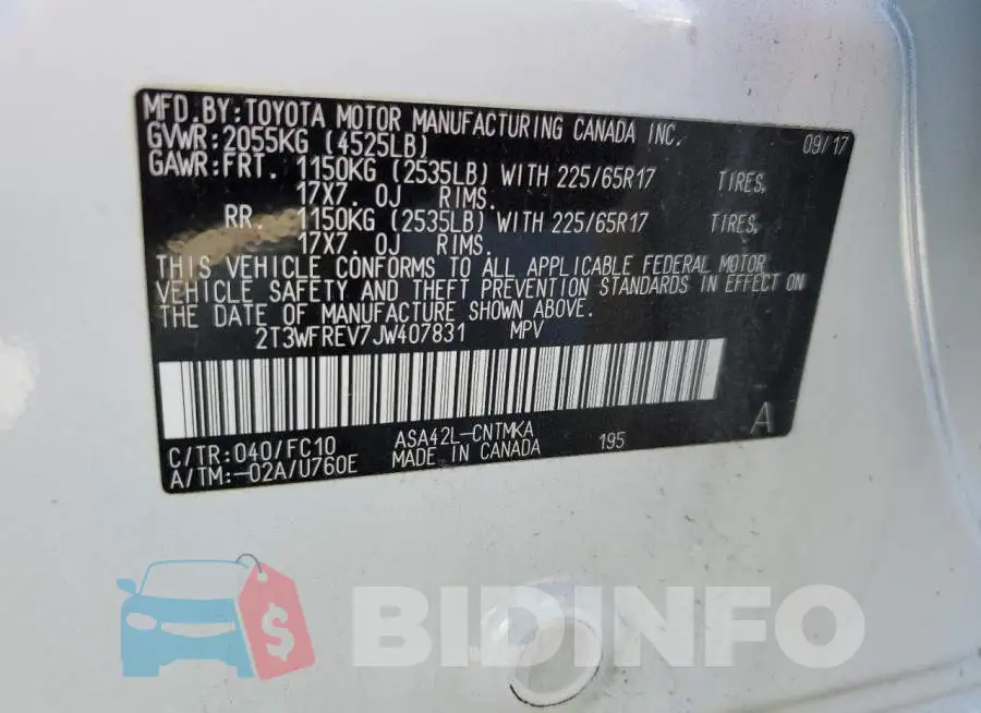 2T3WFREV7JW407831 Photo# 13
