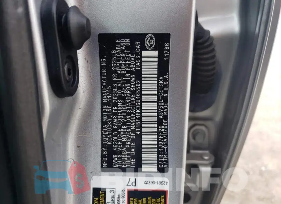 4T1BF1FK3GU165562 Photo# 12