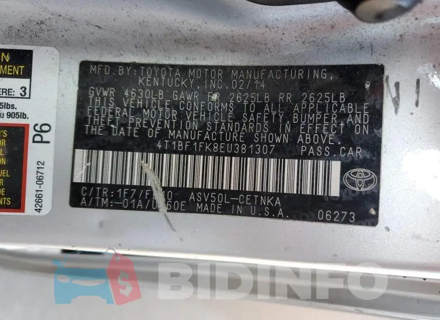 4T1BF1FK8EU381307 Photo# 13