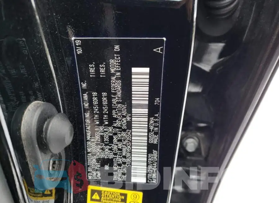 5TDBZRFH5KS735542 Photo# 13
