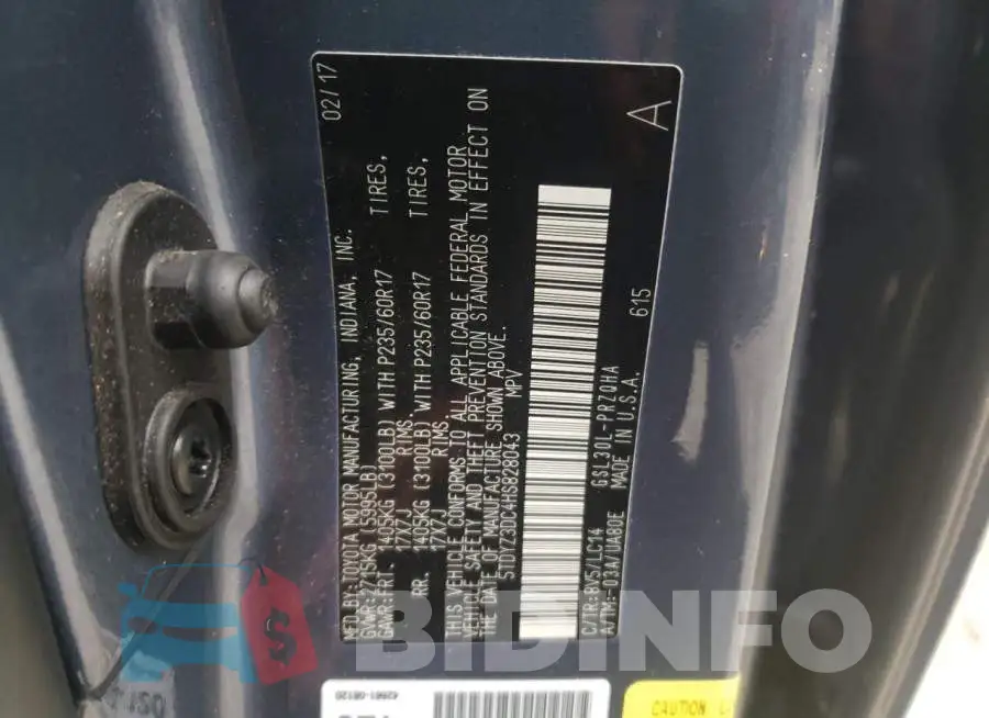 5TDYZ3DC4HS828043 Photo# 14