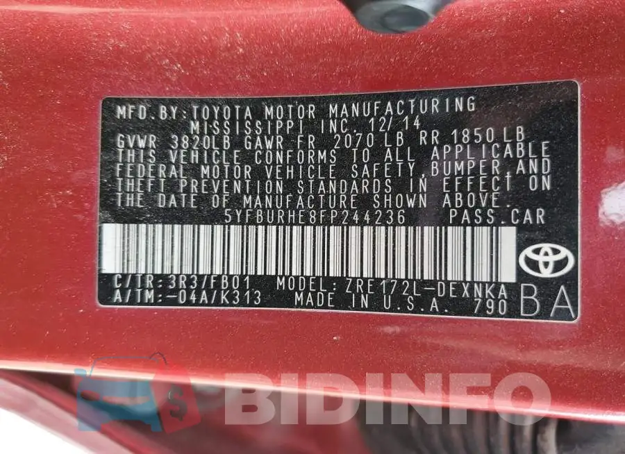 5YFBURHE8FP244236 Photo# 13