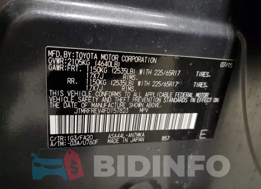 JTMRFREV4FD157823 Photo# 10