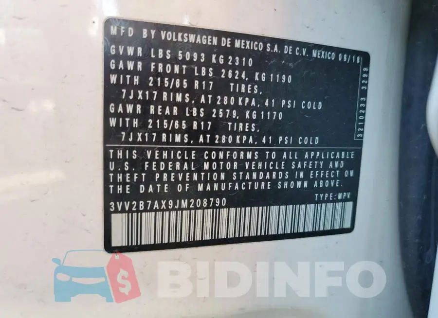 3VV2B7AX9JM208790 Photo# 14