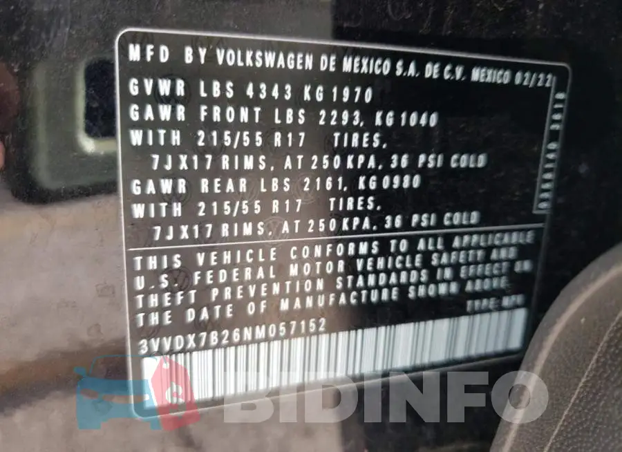 3VVDX7B26NM057152 Photo# 12