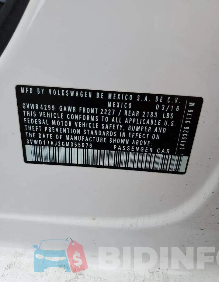 3VWD17AJ2GM355576 Photo# 12