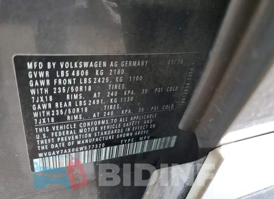 WVGAV7AX0GW577320 Photo# 13